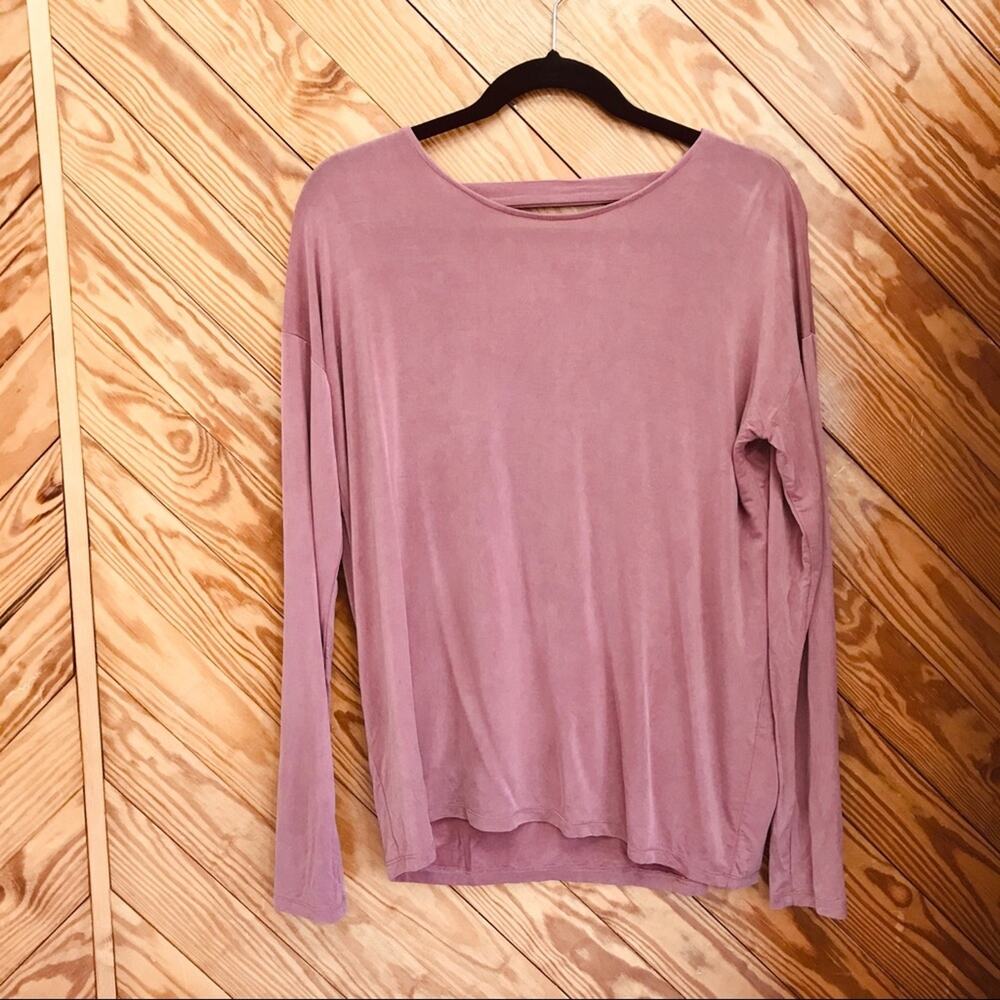 Aritzia Wilfred Open Back Drape Long Sleeve Top